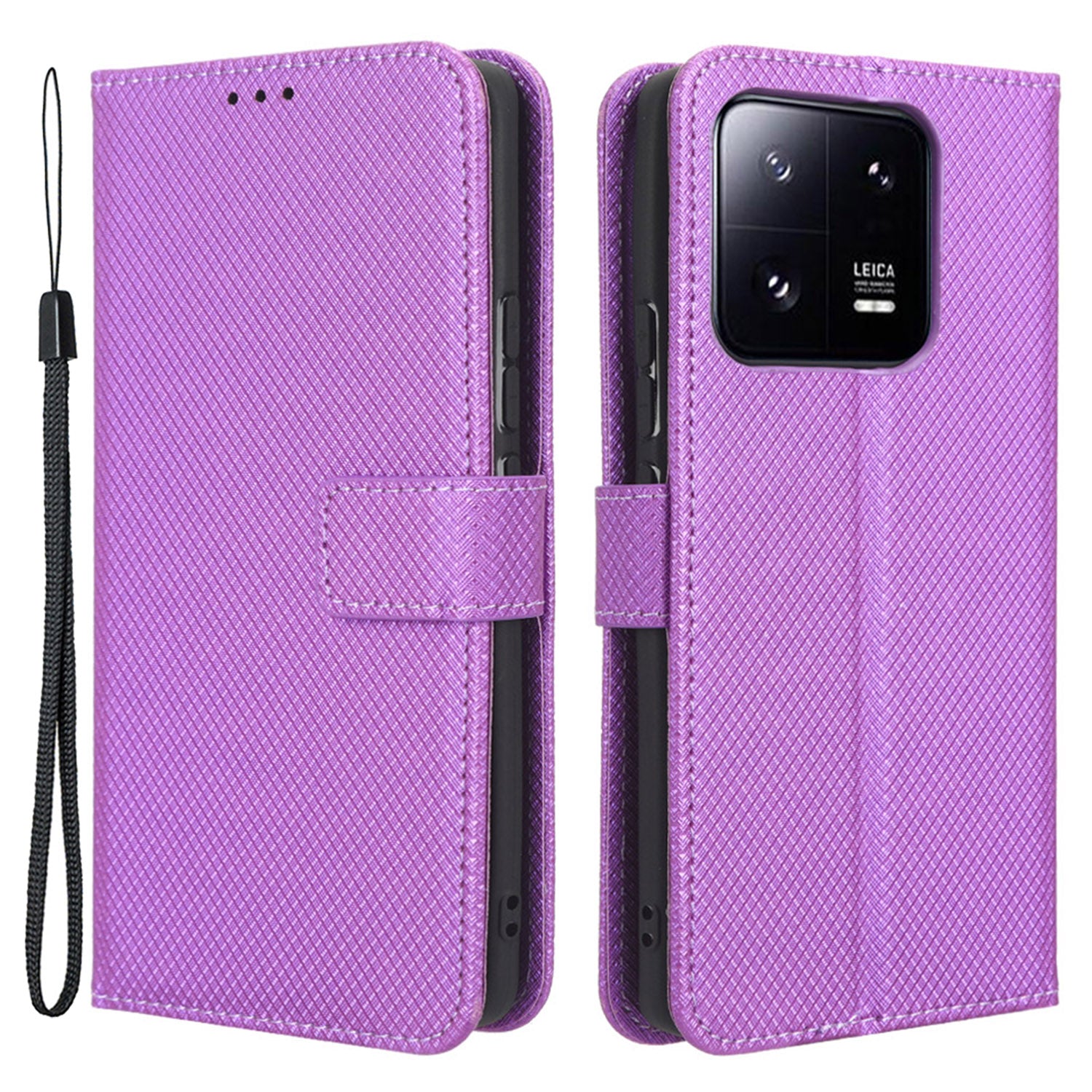Drop-proof Phone Cover For Xiaomi 13 5G Magnetic Clasp Diamond Texture Flip Leather Wallet Case with Stand Drop-proof Phone Cover For Xiaomi 13 5G Magnetic Clasp Diamond Texture Flip Leather Wallet Case with Stand